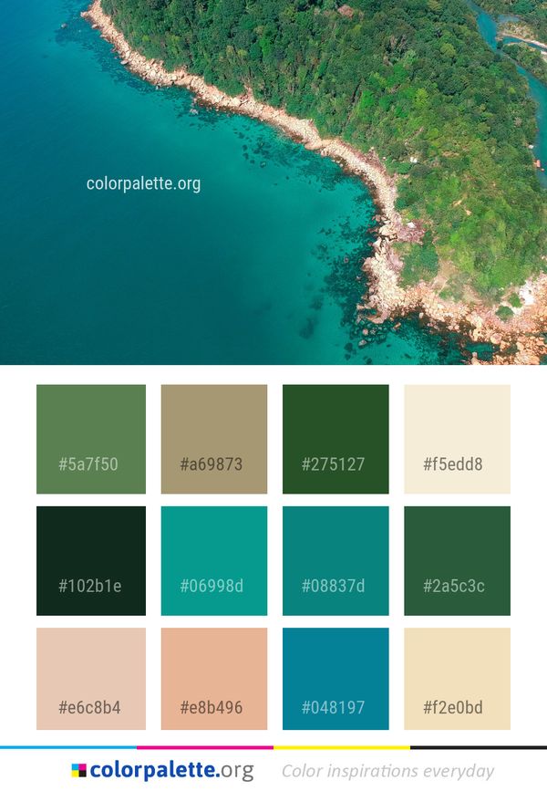 Aerial Photography Water Sea Color Palette