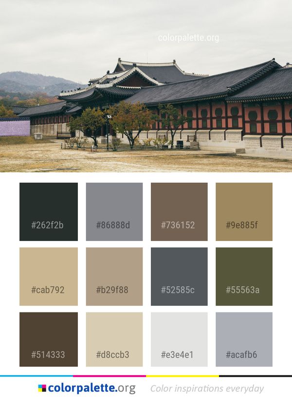 Chinese Architecture Japanese Historic Site Color Palette