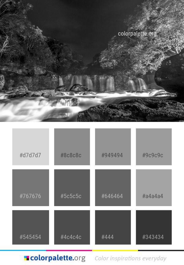 Water Nature Black Color Palette