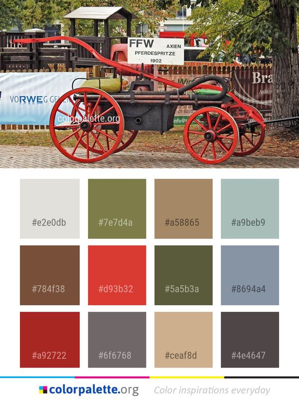Carriage Mode Of Transport Wagon Color Palette