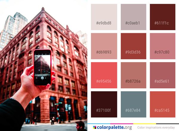Red Metropolitan Area Landmark Color Palette