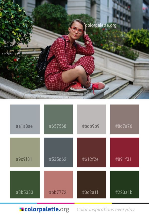 Sitting Girl Fun Color Palette