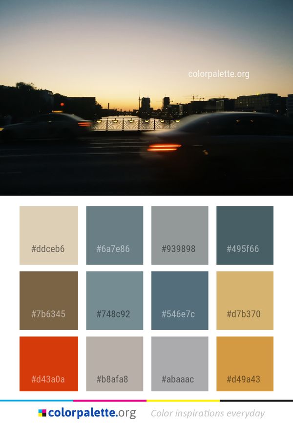 Car Sky Sunset Color Palette