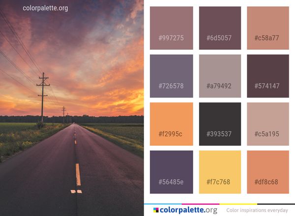 Road Sky Cloud Color Palette