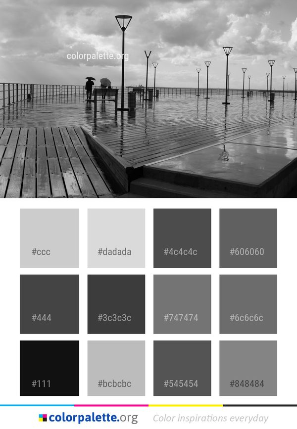 Water Black And White Pier Color Palette