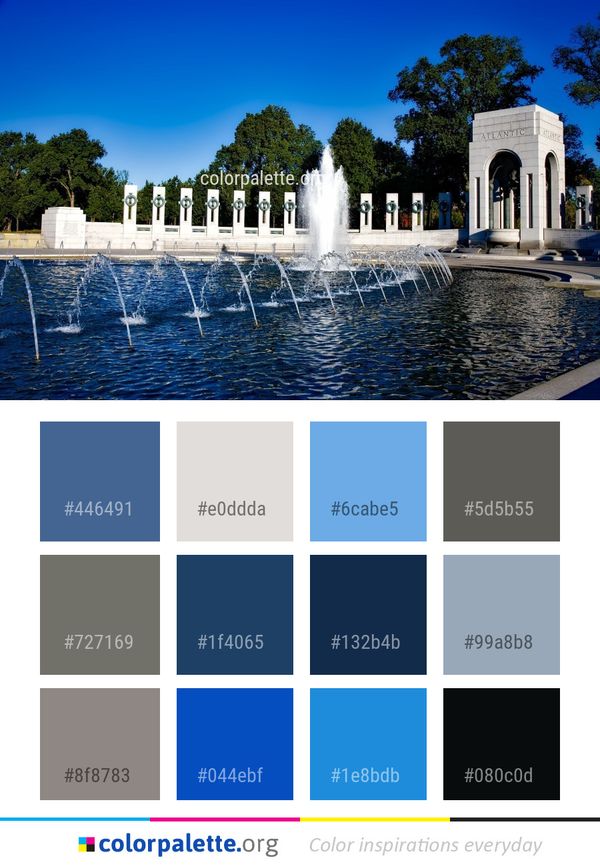 Water Landmark Fountain Color Palette