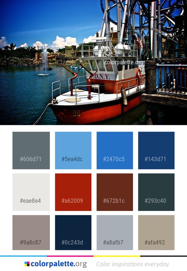 Water Waterway Transportation Color Palette