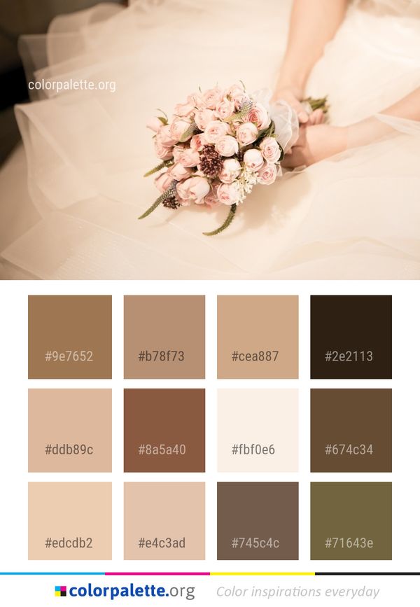 Flower Bouquet Pink Color Palette