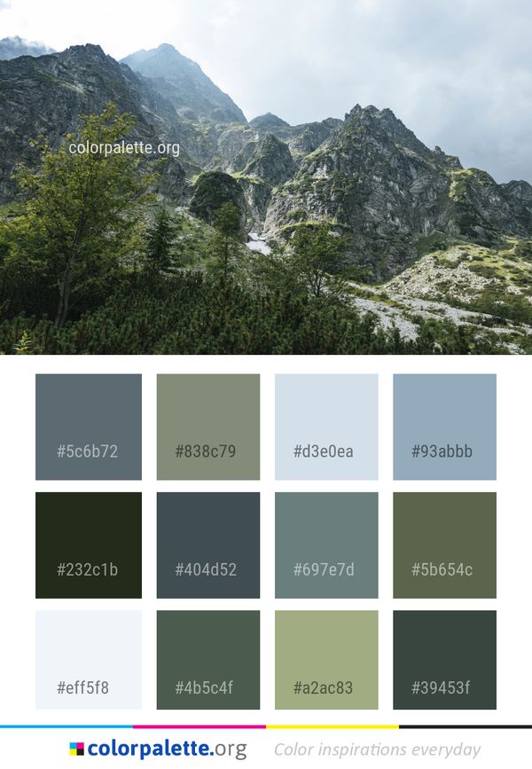 Mountainous Landforms Mountain Range Color Palette