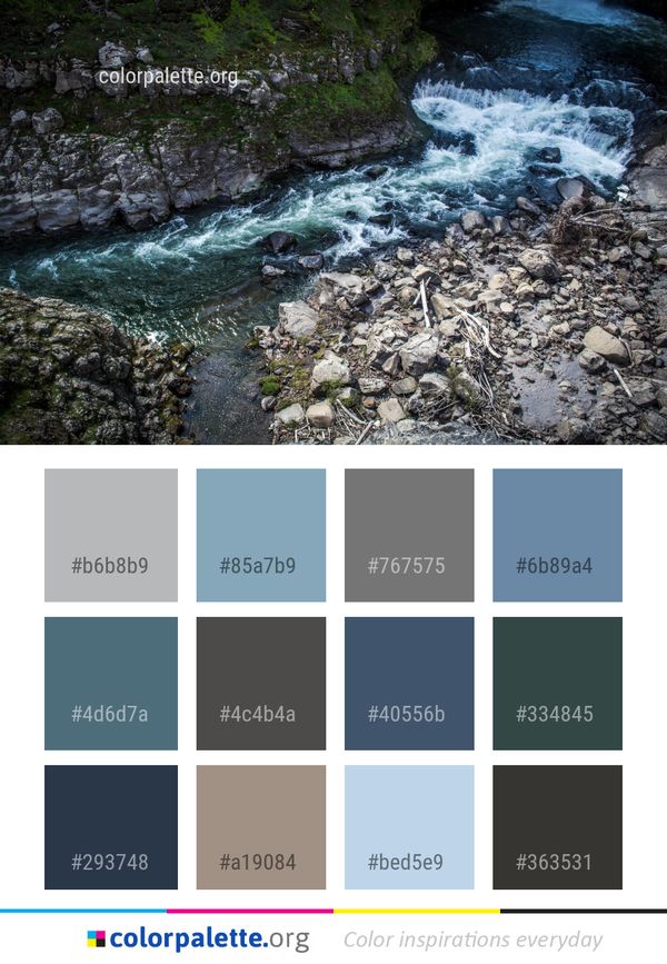 Water Stream Body Of Color Palette
