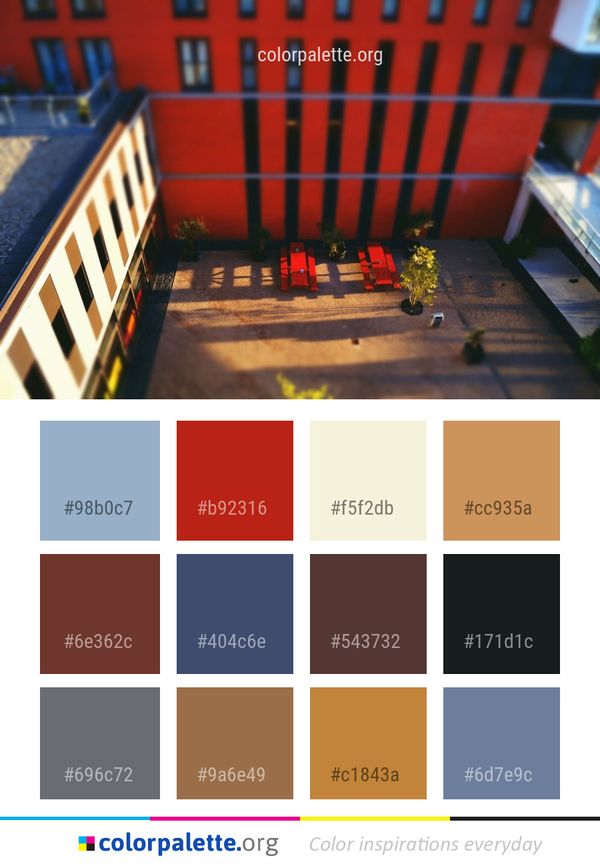 Red Architecture House Color Palette
