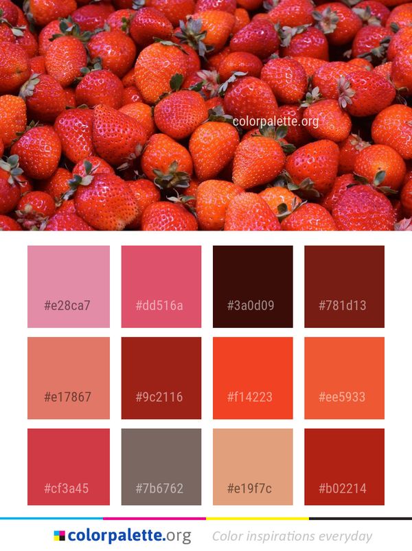 Strawberry Natural Foods Strawberries Color Palette