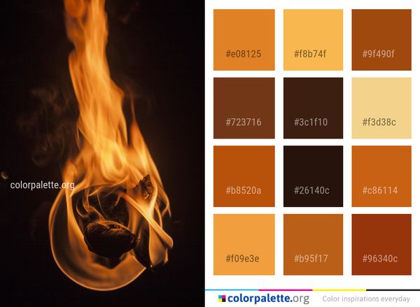 Flame Fire Heat Color Palette