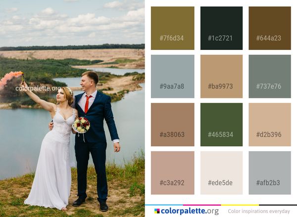 Photograph Bride Wedding Dress Color Palette