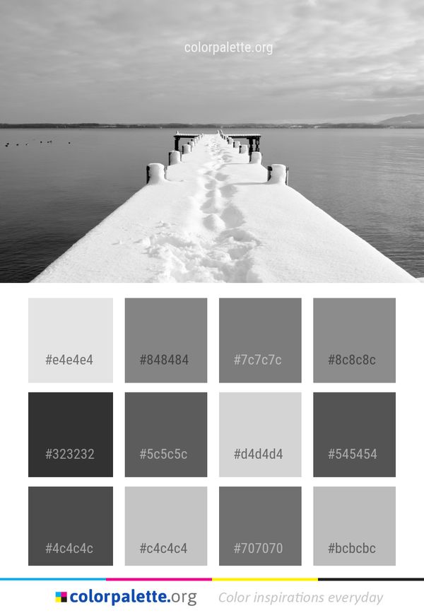 White Water Black And Color Palette
