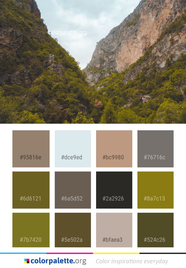 Mountainous Landforms Nature Vegetation Color Palette