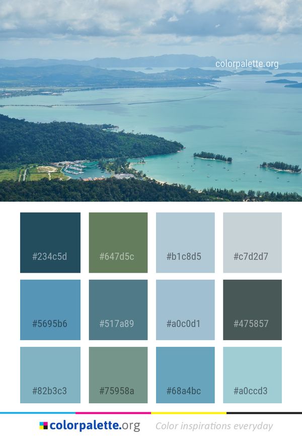 Sea Sky Coastal And Oceanic Landforms Color Palette