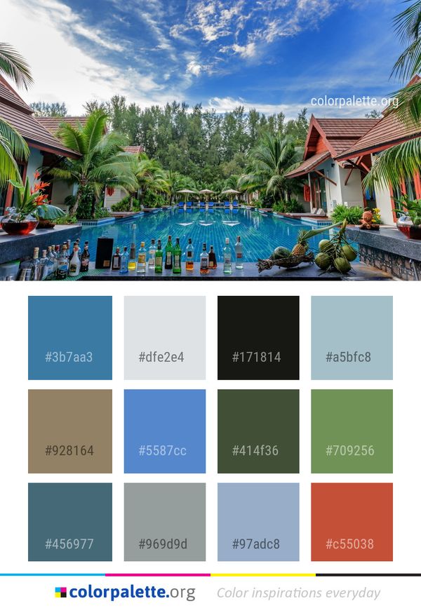 Resort Leisure Swimming Pool Color Palette
