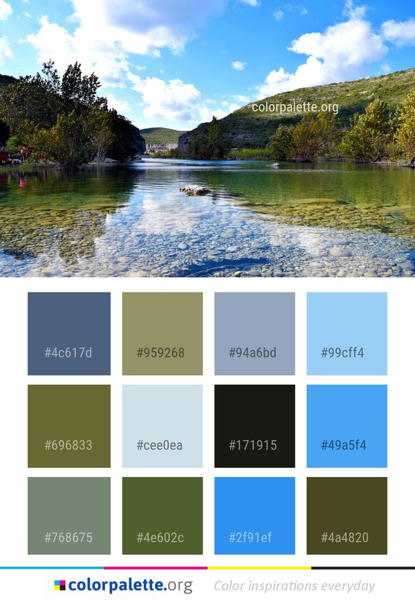 Water Nature Reflection Color Palette