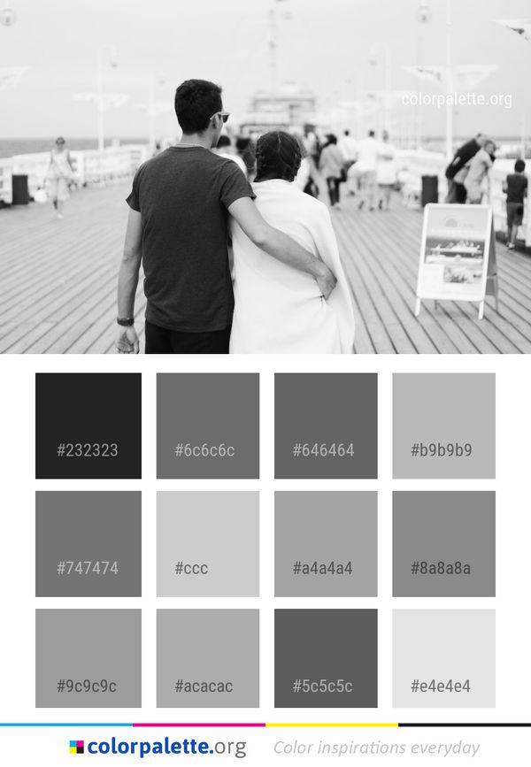 Photograph Black And White Man Color Palette