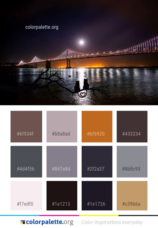 Night Water Bridge Color Palette