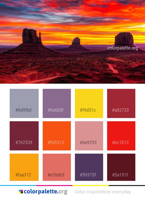 Sky Afterglow Badlands Color Palette