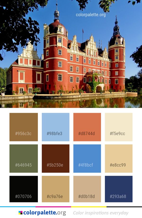 Ch??teau Water Castle Landmark Color Palette