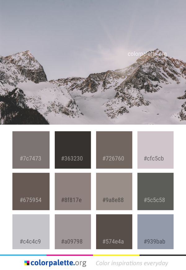 Mountainous Landforms Snow Winter Color Palette