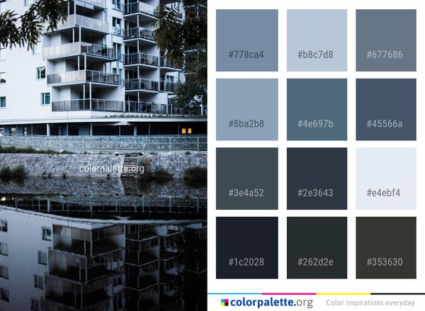 Reflection Building Residential Area Color Palette