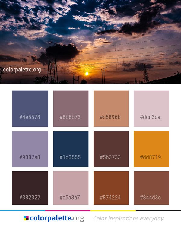 Sky Cloud Afterglow Color Palette
