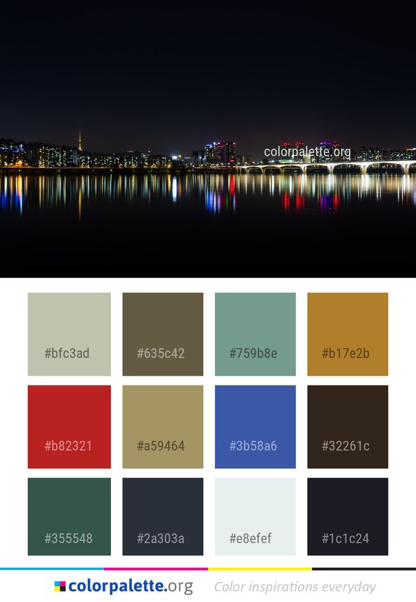 Reflection Cityscape Night Color Palette