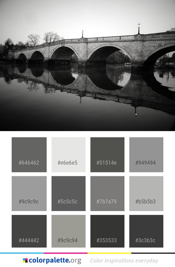 Reflection Water Black And White Color Palette