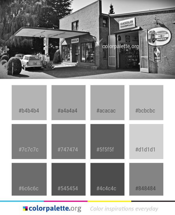 Car Black And White Town Color Palette