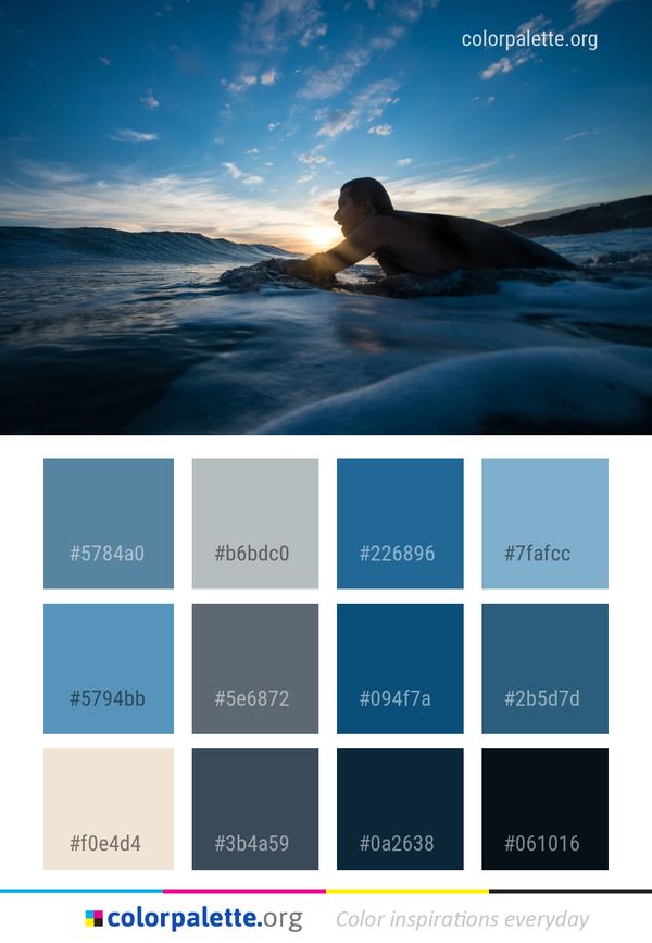 Sea Water Body Of Color Palette
