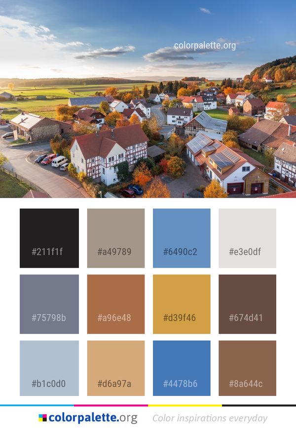 Town Residential Area Suburb Color Palette