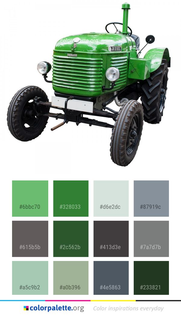 Tractor Agricultural Machinery Motor Vehicle Color Palette