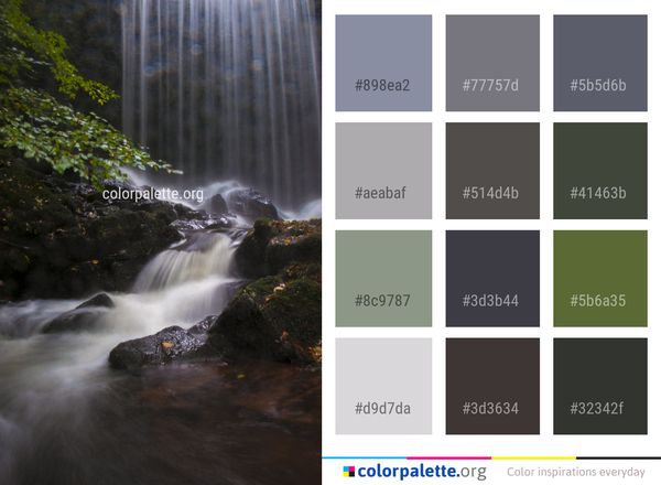 Waterfall Water Nature Color Palette