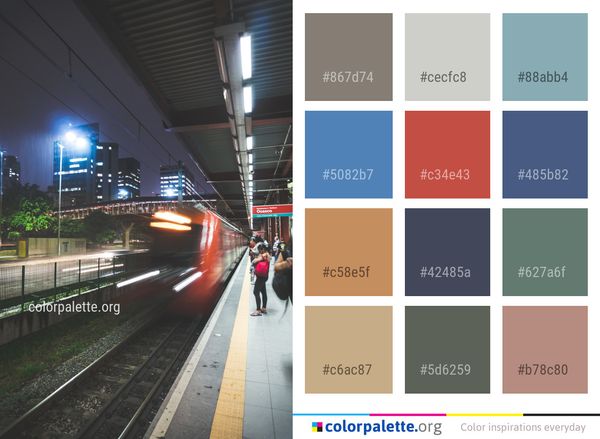 Metropolitan Area Train Station Transport Color Palette