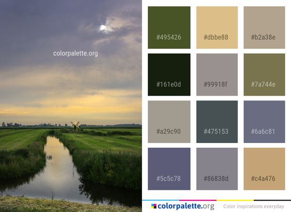 Reflection Waterway Sky Color Palette