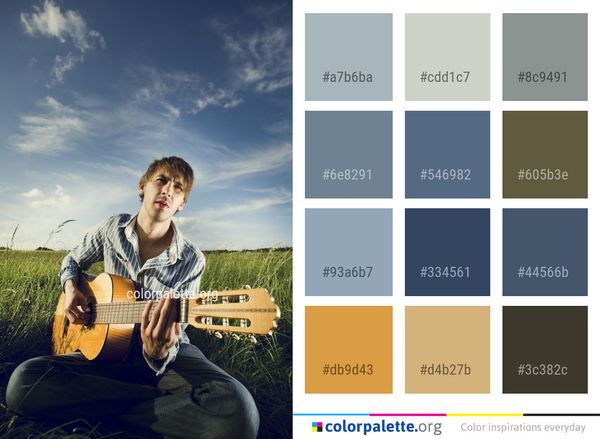 Sky Yellow Musical Instrument Color Palette