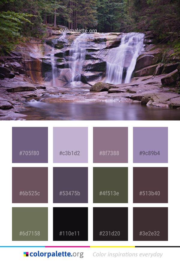 Waterfall Water Nature Color Palette
