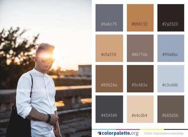 Photograph Man Standing Color Palette