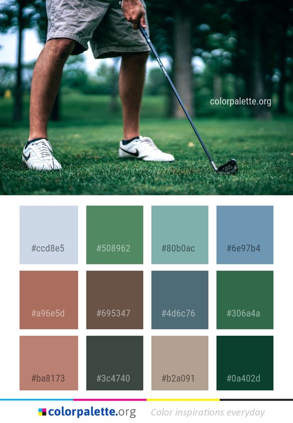 Golf Golfer Putter Color Palette