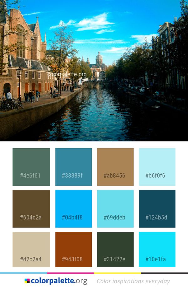 Waterway Water Reflection Color Palette