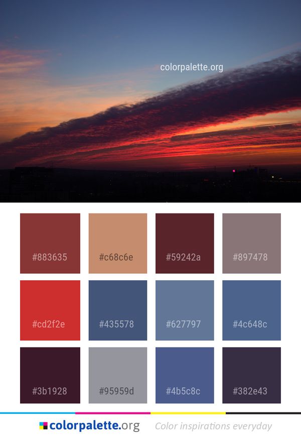 Sky Afterglow Red At Morning Color Palette