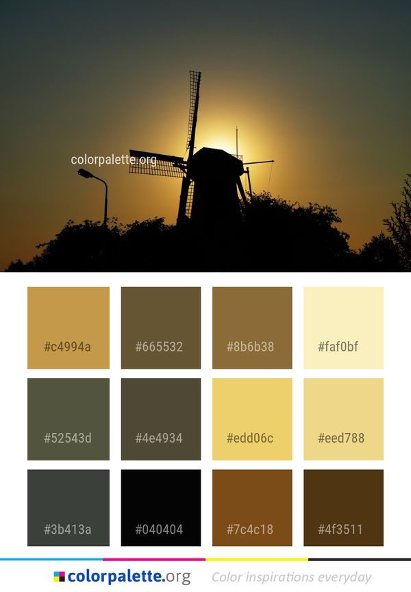Sky Windmill Sunrise Color Palette