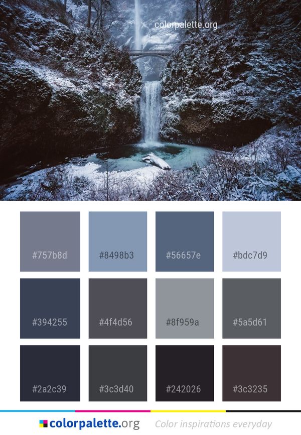 Waterfall Water Nature Color Palette