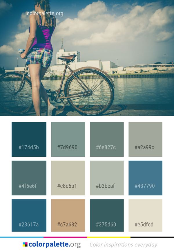 Bicycle Sky Water Color Palette