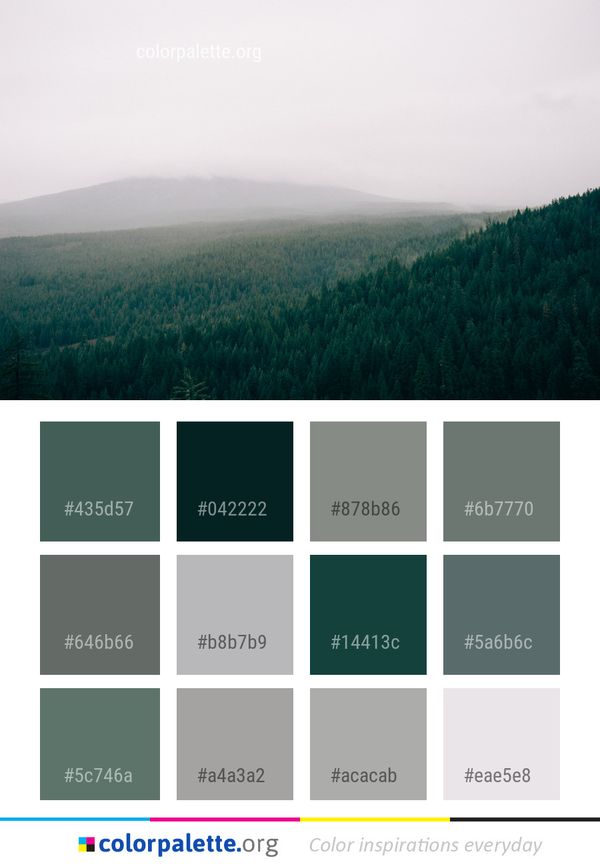Green Mountainous Landforms Sky Color Palette