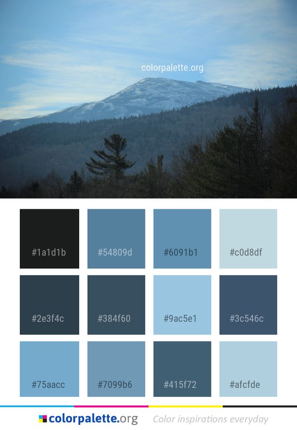 Mountainous Landforms Sky Mountain Color Palette